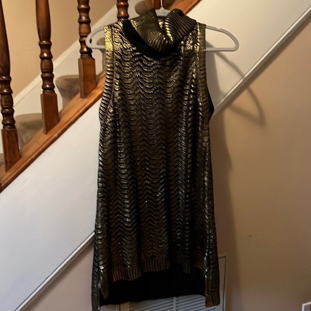 Gianni Bini Gold Shimmery Tunic Top NWT size L